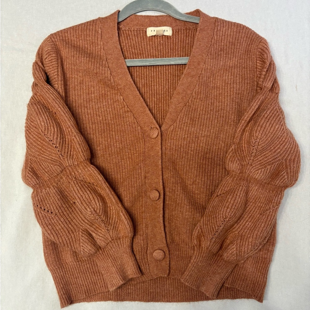 Bubble Sleeve Cardigan Sweater | Size Medium